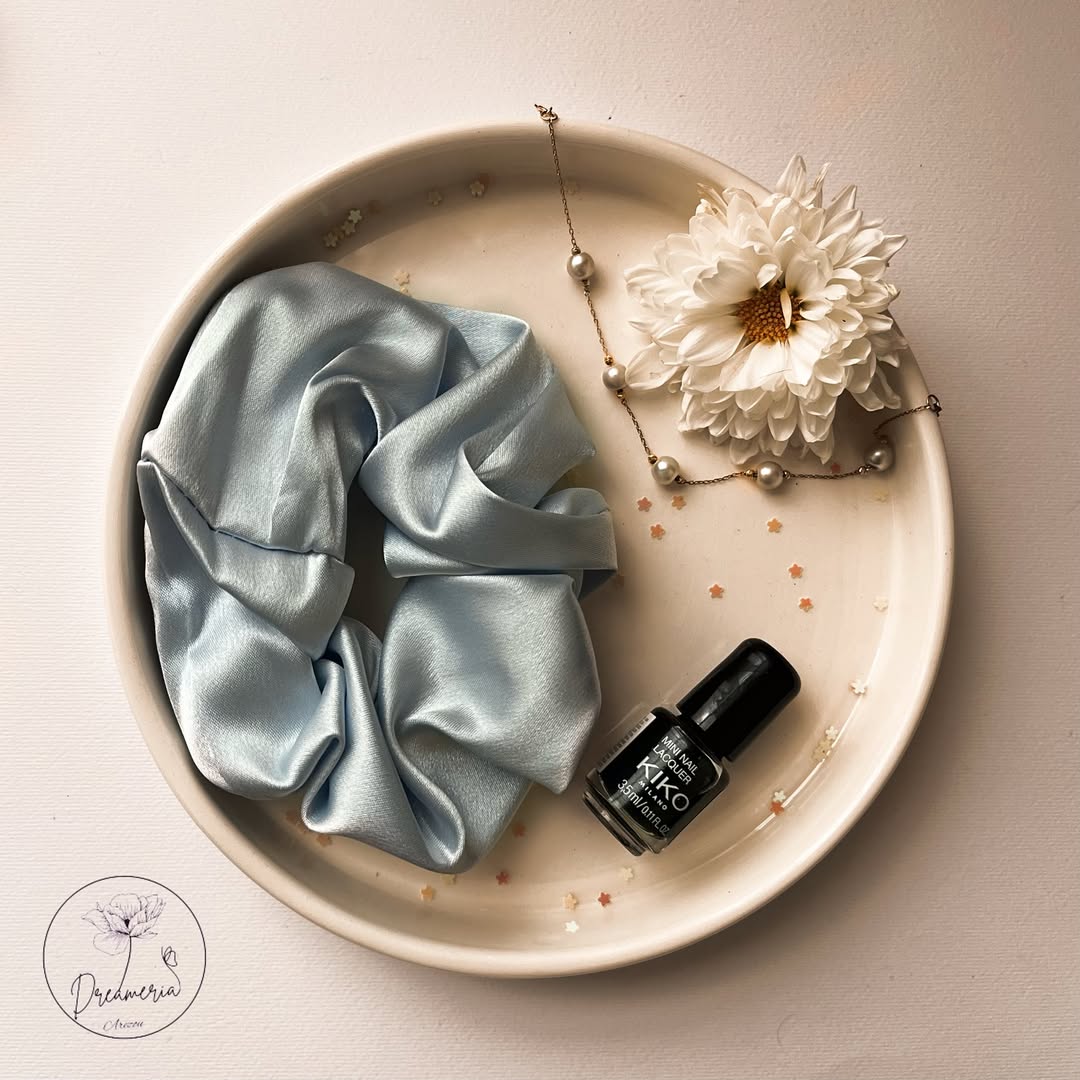 کش اسکرانچی رنگ آبی پاستیلی